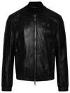 Dolce & Gabbana Black Jacket With Metal Logo Patch On The Chest In Black