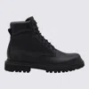 Dolce & Gabbana Grained Leather Lace-up Ankle Boots In Black