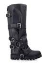 Dolce & Gabbana Black Ankle Boots With Adjustable Buckle Straps And Logo Plaque On The Back In Leather Woman In Black