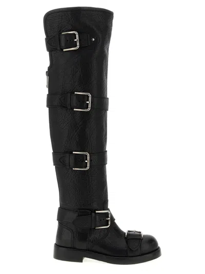 DOLCE & GABBANA BLACK LEATHER BOOTS