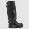 Dolce & Gabbana Rubber And Leather High Boots In Black