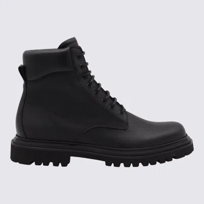 DOLCE & GABBANA BLACK LEATHER BOOTS