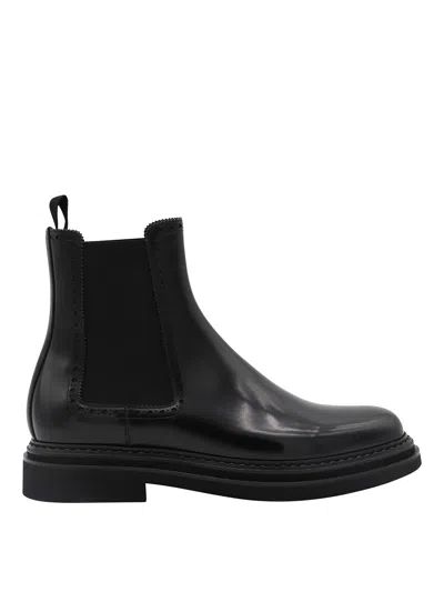 DOLCE & GABBANA BLACK LEATHER BOOTS