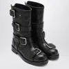 Dolce & Gabbana Leather Boot With Buckles In Black