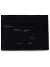Dolce & Gabbana Black Leather Card Holder In Black