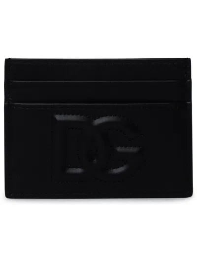 DOLCE & GABBANA DOLCE & GABBANA BLACK LEATHER CARD HOLDER