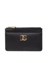 Dolce & Gabbana Leather Card Holder In Black