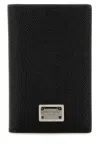 Dolce & Gabbana Black Textured Calf Leather Bi-fold Wallet