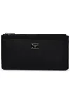 Dolce & Gabbana Large Card Holder With Branded Plate And Zip In Grainy Leather Woman In Black