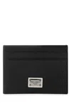 Dolce & Gabbana Black Dauphine Calfskin Card Holder