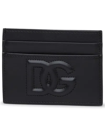 DOLCE & GABBANA DOLCE & GABBANA BLACK LEATHER CARD HOLDER