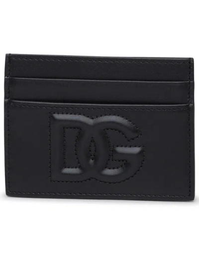 DOLCE & GABBANA DOLCE & GABBANA BLACK LEATHER CARD HOLDER