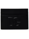 Dolce & Gabbana Black Leather Card Holder In Black