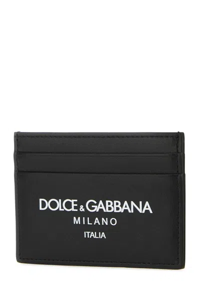 Dolce & Gabbana Black Leather Card Holder In Dgmilanoitalia