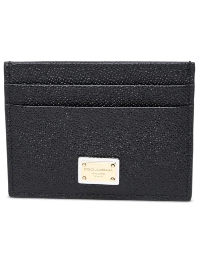 DOLCE & GABBANA DOLCE & GABBANA BLACK LEATHER CARD HOLDER WOMEN