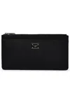 Dolce & Gabbana Large Card Holder With Branded Plate And Zip In Grainy Leather Woman In Black