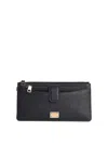 Dolce & Gabbana Black Leather Cardholder In Purple