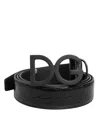 Dolce & Gabbana Black Leather Classic Metal Dg Buckle Belt