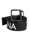 Dolce & Gabbana Black Leather Classic Metal Logo Buckle Belt In Black