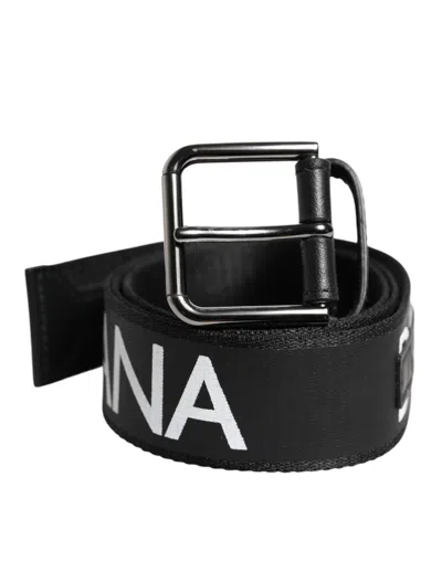 Dolce & Gabbana Black Leather Classic Metal Logo Buckle Belt