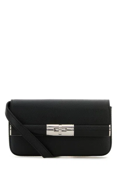 DOLCE & GABBANA BLACK LEATHER CLUTCH