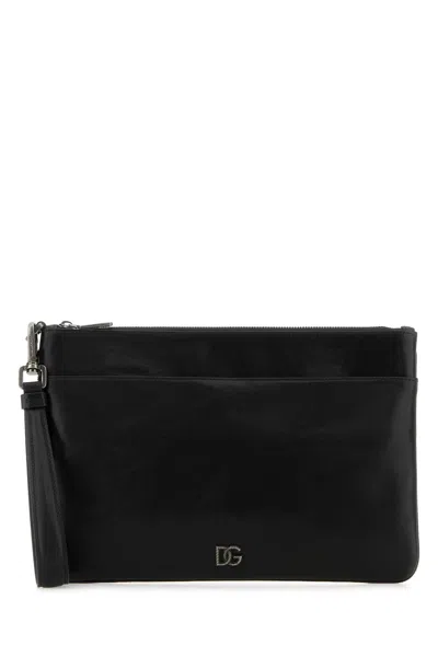 Dolce & Gabbana Black Leather Clutch