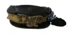 Dolce & Gabbana Black Leather Crystal Beads Gold Ribbon Fiddler Cap In Black