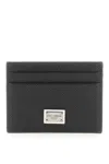 Dolce & Gabbana Calfskin Leather Card Holder In Black