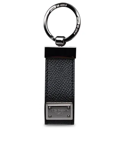 DOLCE & GABBANA DOLCE & GABBANA BLACK LEATHER DAUPHINE KEYRING