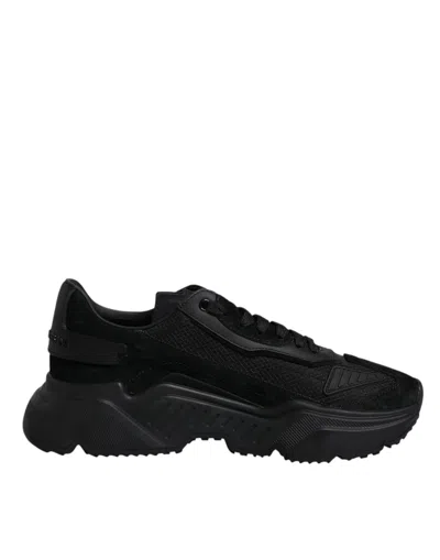 Pre-owned Dolce & Gabbana Black Leather Daymaster Low Top Sneakers Men's Shoes ()