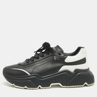 Pre-owned Dolce & Gabbana Black Leather Daymaster Sneakers Size 41