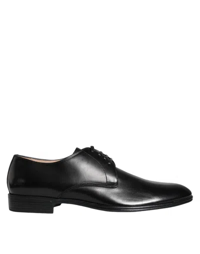 Dolce & Gabbana Elegant Black Leather Derby Formal Shoes