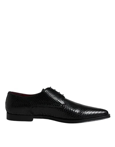 Pre-owned Dolce & Gabbana Black Leather Derby Formal Dress Men's Shoes ()