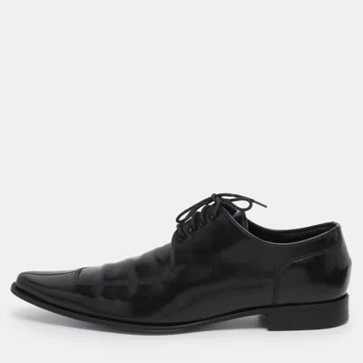 Pre-owned Dolce & Gabbana Black Leather Derby Size 40.5