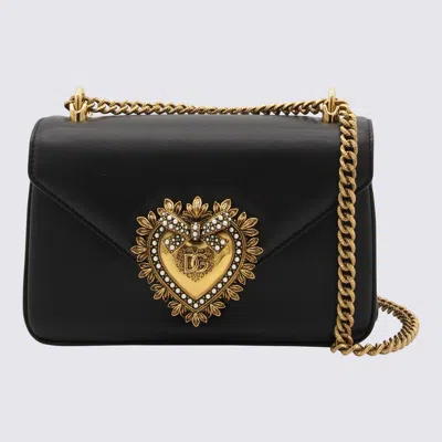 Dolce & Gabbana Medium Devotion Leather Crossbody Bag In Black