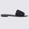 Dolce & Gabbana Black Flats With Cut-out Band And Dg Logo In Soft Rubber Woman In Black