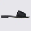 Dolce & Gabbana Black Flats With Cut-out Band And Dg Logo In Soft Rubber Woman In Black
