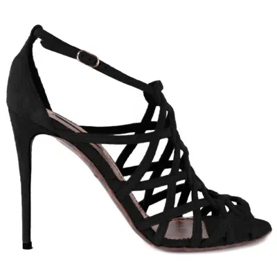 Dolce & Gabbana Mesh-panel Cage-style Heeled Sandals In Black