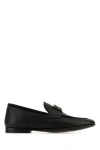 DOLCE & GABBANA BLACK LEATHER ERICE LOAFERS