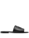 Dolce & Gabbana Black Sandals With Dg Logo Cut-out In Leather Man In Black