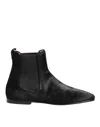 Dolce & Gabbana Black Leather Fur Men Chelsea Boots Shoes In Animal Print