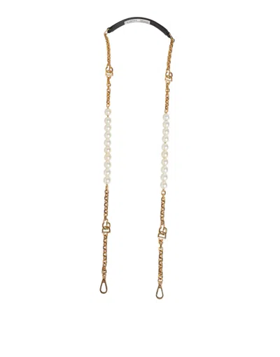 Dolce & Gabbana Black Leather Gold Chain Bag Accessory Shoulder Women's Strap