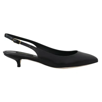 Dolce & Gabbana Black Leather High Heel Pumps