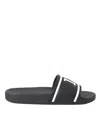 Dolce & Gabbana Elegant Black Leather Slide Sandals For Her In Black