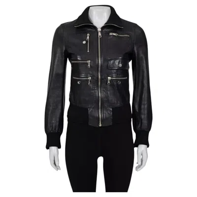 Pre-owned Dolce & Gabbana Black Leather Jacket - It38 / Xs
