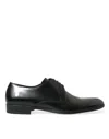 DOLCE & GABBANA BLACK LEATHER LACE UP MEN DRESS DERBY SHOES