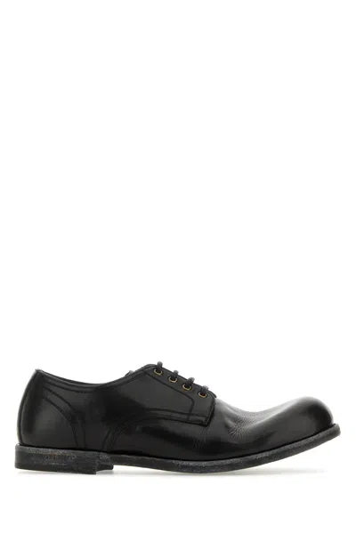 Dolce & Gabbana Black Leather Lace-up Shoes