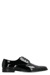 Dolce & Gabbana Black Leather Raffaello Lace-up Shoes In Black