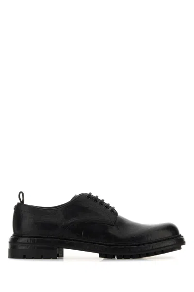 Dolce & Gabbana Black Leather Lace-up Shoes