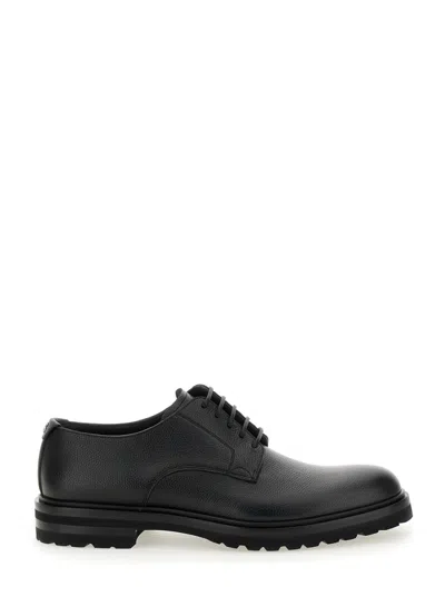 Dolce & Gabbana Men Black Leather Lace Ups Shoes